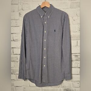 Polo Ralph Lauren Classic Fit Gingham Check Shirt M 15½ Blue White